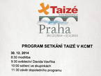 Program Setkání Taizé v naší farnosti