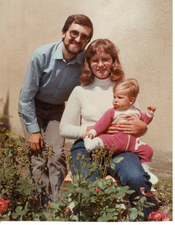 1986, Unhost, s dcerou a manzelkou