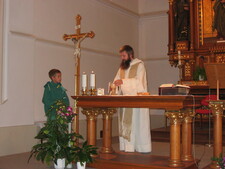 V kostele na Stodůlkách s o. Michaelem, 2005